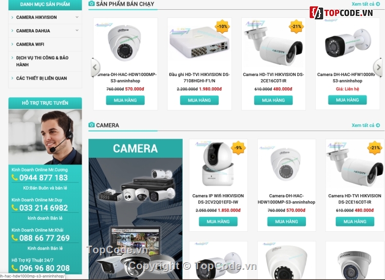 website bán camera,web thiết bị điện tử,website camera,website bán camera an ninh